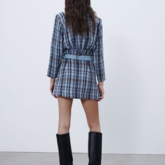 Zara Textured Combination Denim Top Size M - Picture 2 of 6